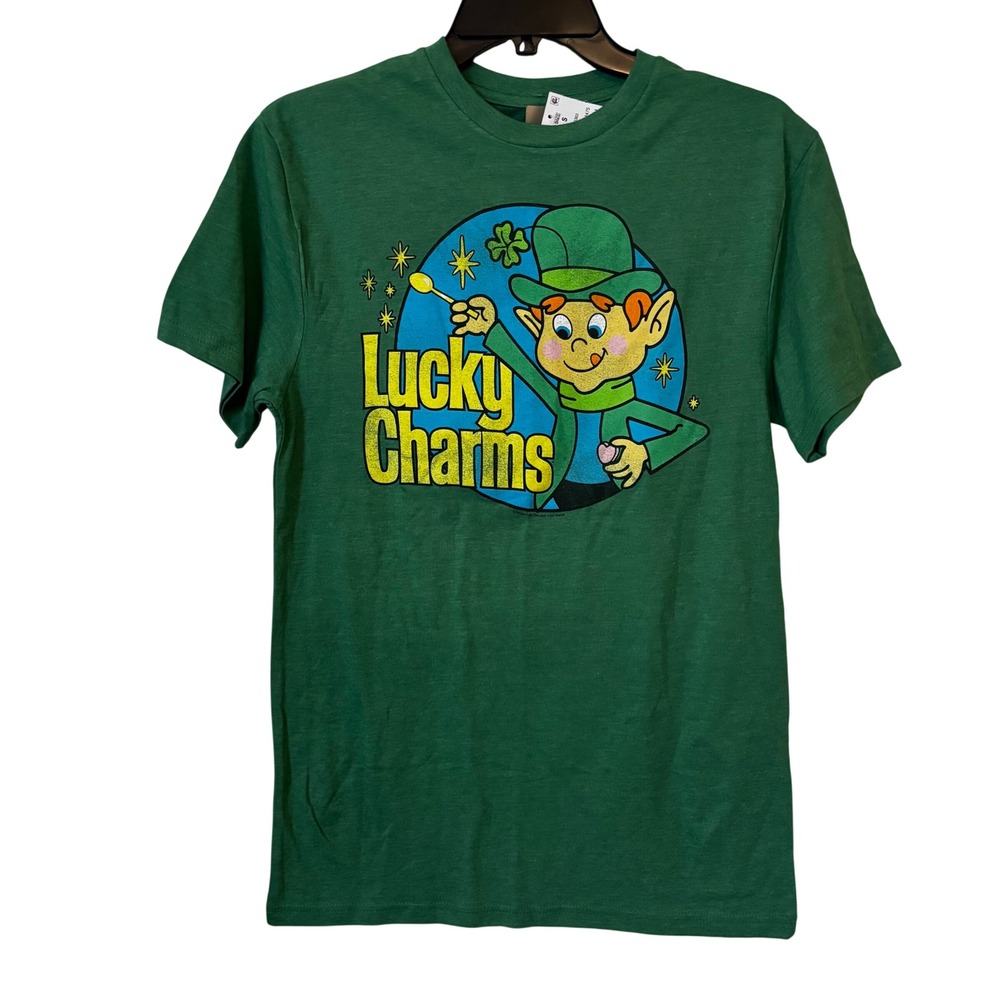 Lucky Charms Men's Small NWT Green Leprechaun Shirt Retro Graphic